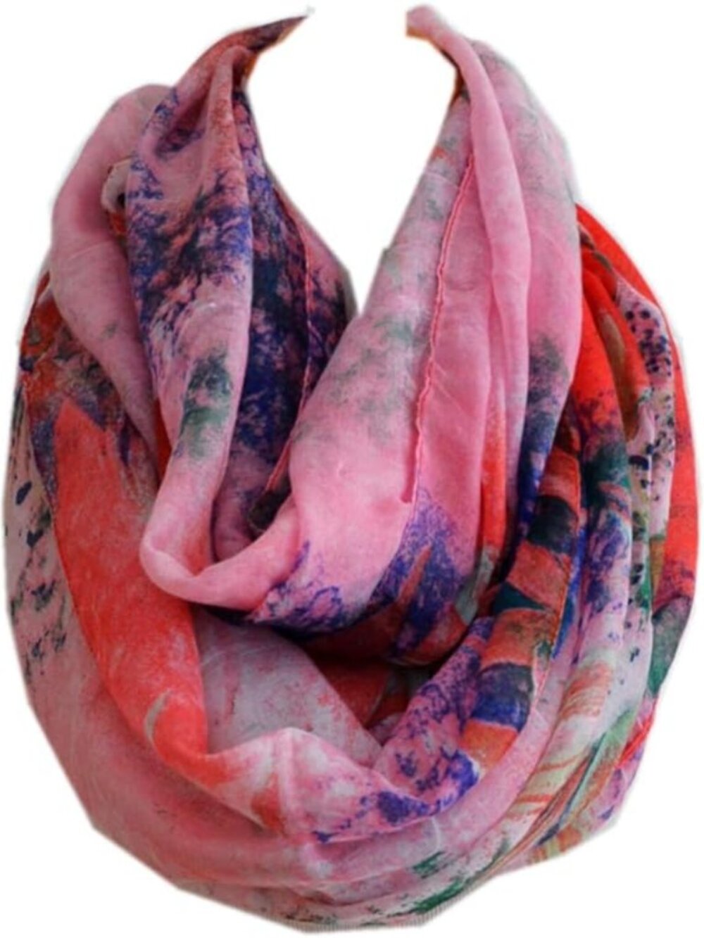 Boho Costal Floral Semi Sheer Scarf Oversized Beach Coverup